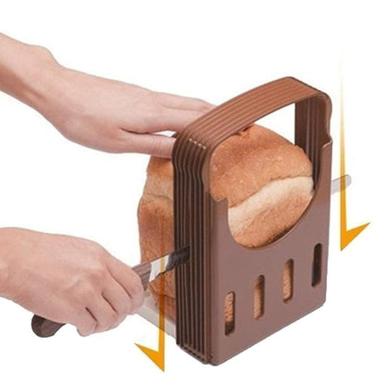 Plastic Foldable Adjustable Bread Loaf Toast Thick Cutting Slicing Guide Slicer Bagel Cutter Mold with 4 Slice Thicknesses ( RV 55 )