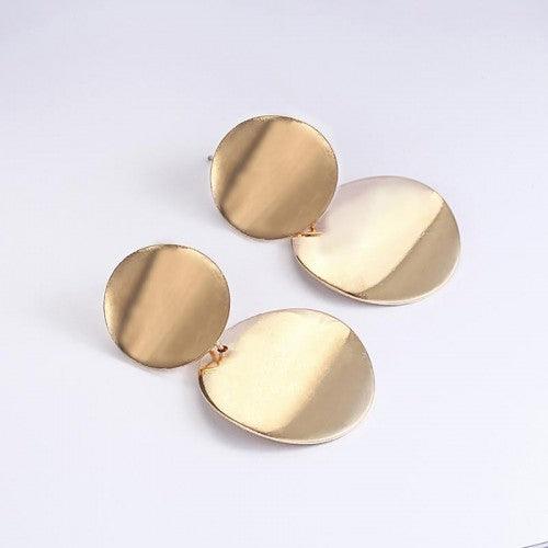 Elegant Circular Unique Metal Brilliant Drop Earrings For Women/Girls ( BF 13 )