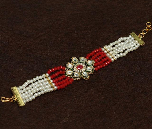 Kundan Work Acrylic Crystal Beads Bracelet ( BF2 )