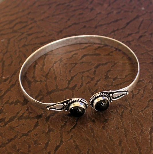 German Silver Black Stone Bracelet ( BF 23 )