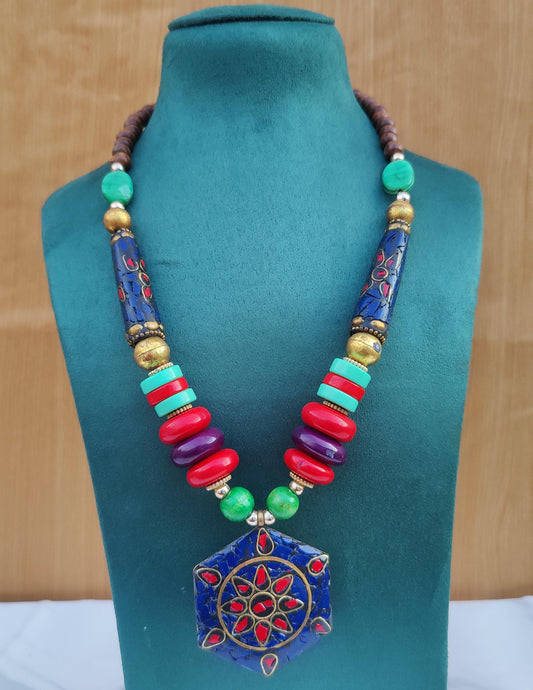 Big colorful beaded necklace