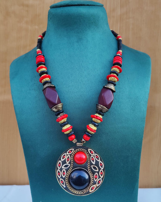 Big colorful beaded necklace