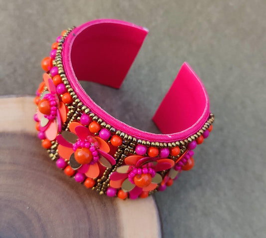 Pink Color Beautiful beaded Bracelet