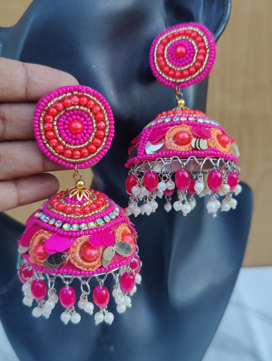 Beaded colorful traditional jhumka