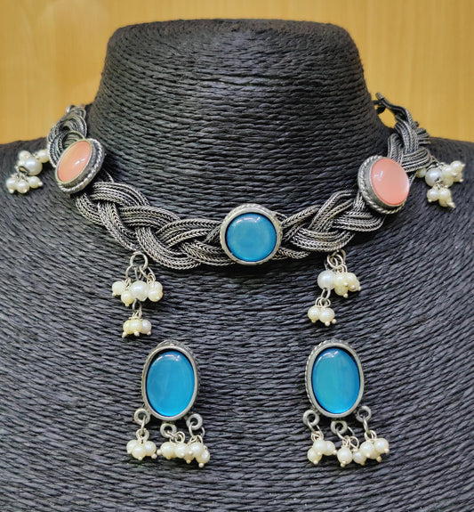 Beautiful kneaded Pastal stone necklace