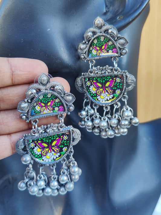 Butterfly Print Jhumka