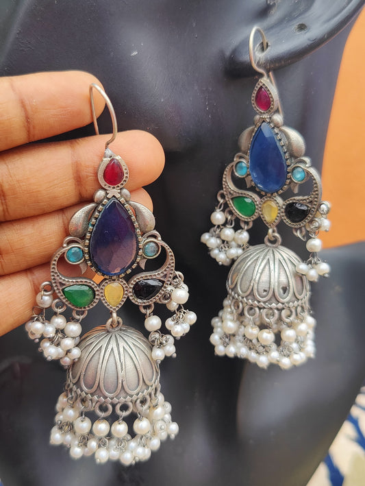 Abstract unique multicolor Jhumka