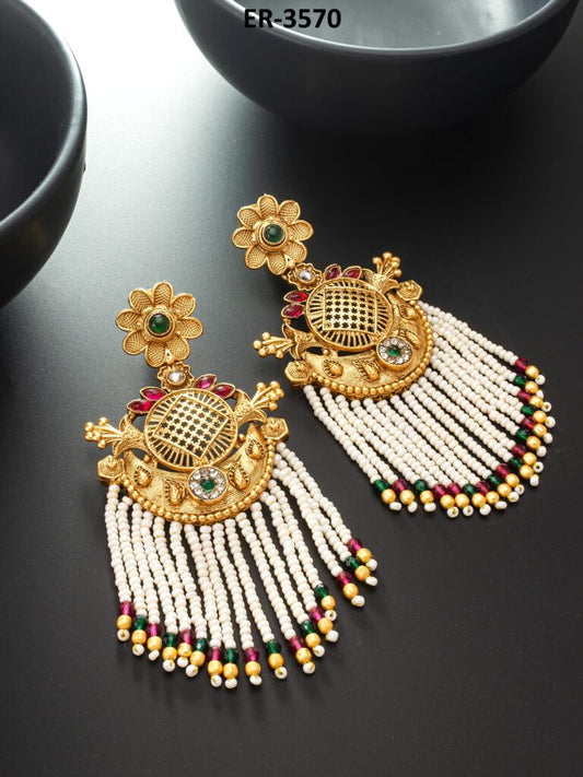 Beautiful pearlline jadtar Earrings ( PZ 38 )