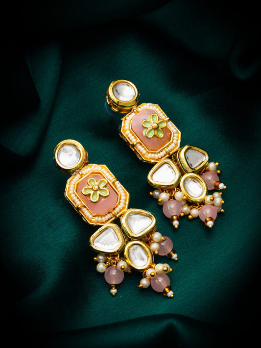 Charming pastal kundan Earrings ( PZ 47 )