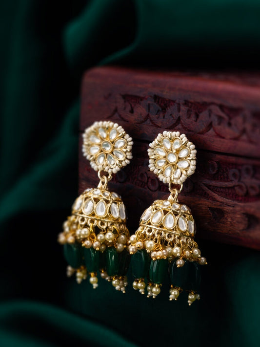 Beautiful beaded kundan Earrings ( PZ 48 )