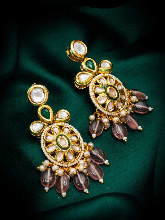 Charming meenakari kundan Earrings ( PZ 51 )