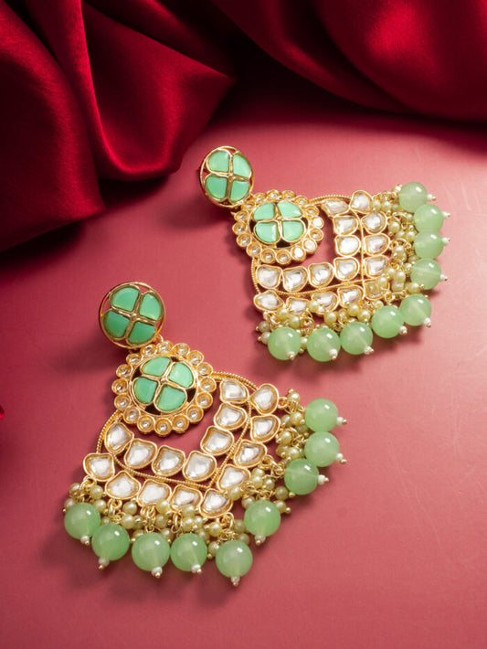 Charmimg beaded green Earrings ( PZ 57 )