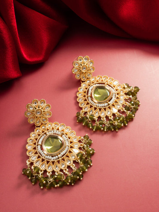 Light green stone Earrings ( PZ 59 )