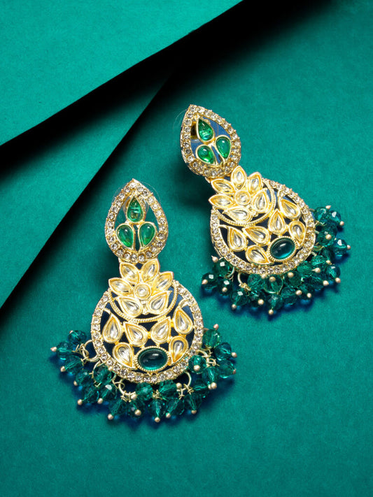 Green crystalised stone Earrings ( PZ 77 )