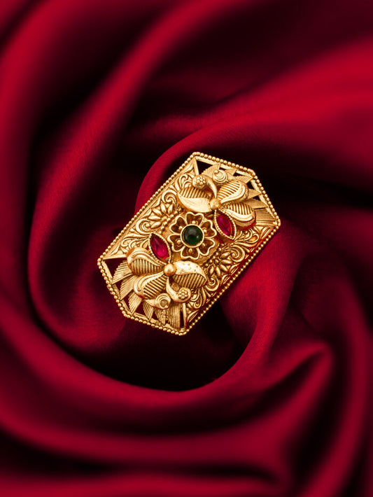 Beautiful Rectngular jadtar Ring ( PZ 96 )